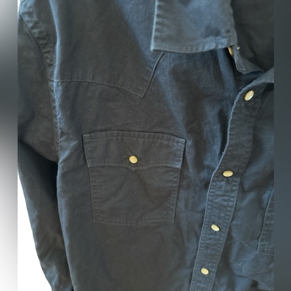 Tecovas Western Shirt Navy Blue Pearl Snap Buttons Pocket Flaps Size Medium - Picture 3 of 9